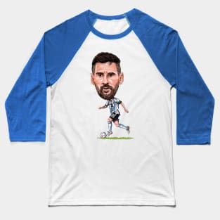 Messi G.O.A.T. caricature Baseball T-Shirt